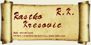 Rastko Kresović vizit kartica